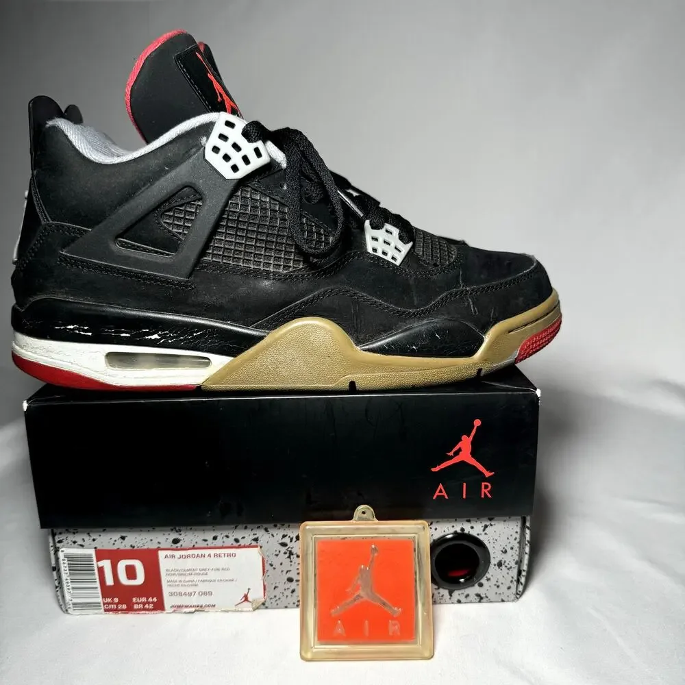 Size 10 - Nike Air Jordan 4 Retro Bred 2012 Men's Shoes